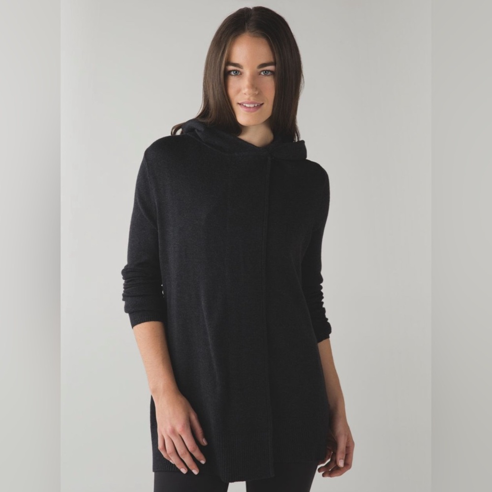 Lululemon Peace of Mind Wrap Cardigan Sweater Heathered Black